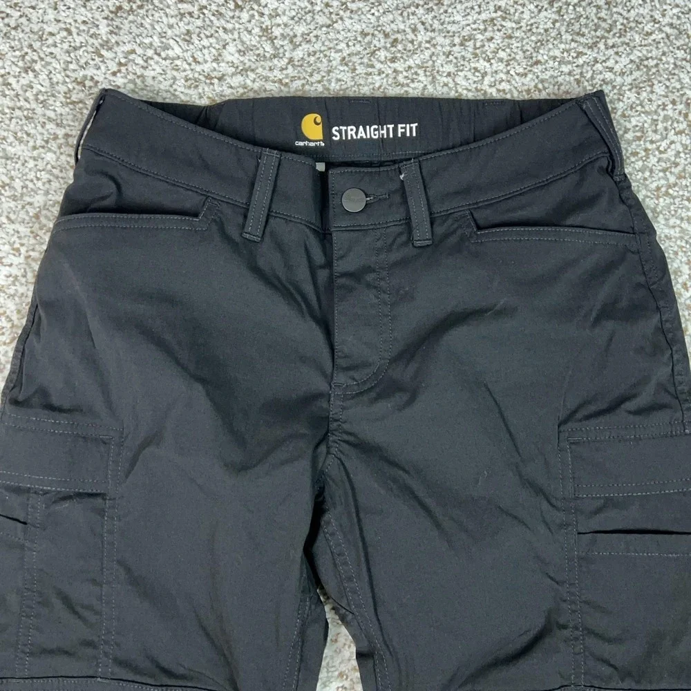 Carhartt Pants Womens 4 Black Straight Fit Cargo Capri Workwear Hiking Outdoor